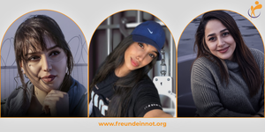 Von links nach rechts: Sahar Mamizadeh, Aida Qaderi und Mona Mahmoudian.